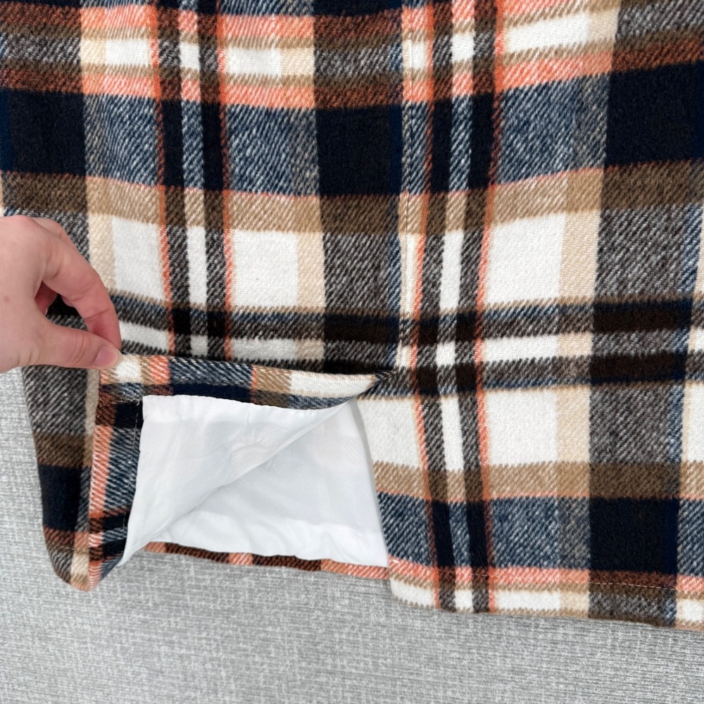 Y2K Plaid Wool Blend Pencil Skirt Women L Brown Plaid Lined Dark Academia Preppy - Picture 6 of 11